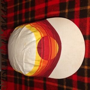 Vintage 80s Multicolor Rainbow Painters Hat Cap